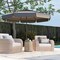 Polyester Solar LED 3-Tier Patio Umbrella with Tilt and 10x8.1 ft Shade